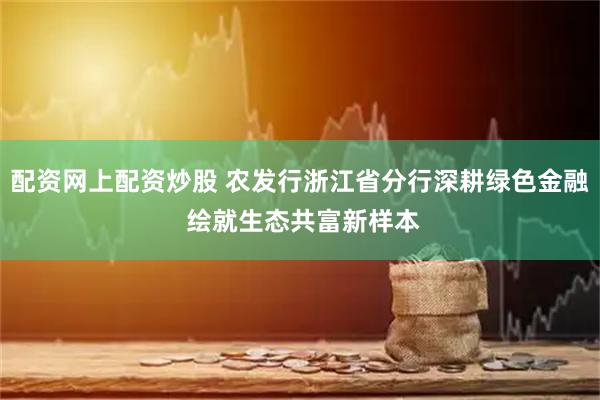 配资网上配资炒股 农发行浙江省分行深耕绿色金融 绘就生态共富新样本